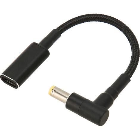 Adaptateur secteur USB Type-C vers CC pour ordinateurs portables avec connecteur renforcé, adaptateur tressé universel, charge rapide PD, 100 W, certifié E-Mark, puce intelligente, compagnon de voyage