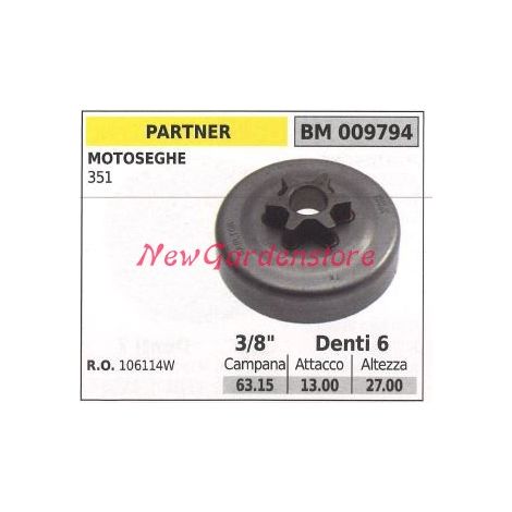 Ritzel PARTNER Kettensägenmotor 351 3/8' Zähne 6 009794