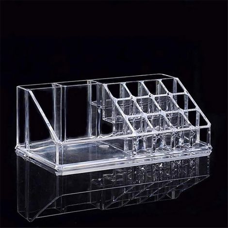 Boîte de Rangement cosmétique en Acrylique Transparent 16 grilles pour Accessoires de Bijoux, cosmétiques, Produits de Soins de la Peau