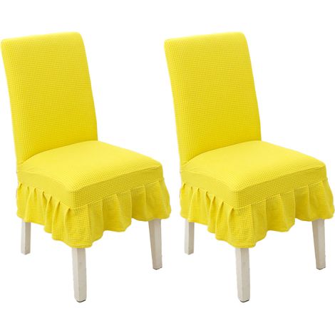 Housse De Chaise - Hauteur Du Dossier 45 À 55 Cm - Largeur Du Siège 38 À 45 Cm - Lavable Et Déhoussable - Pour Salle À Manger Restaurant - Lot De 2 (1/5)