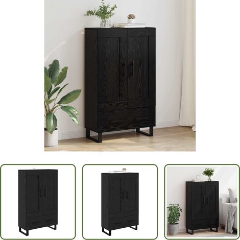 vidaXL Armoire chêne noir - Haut Armoire Chêne noir 69,5 x 31 x 115 cm Bois d'ingénierie (1/5)