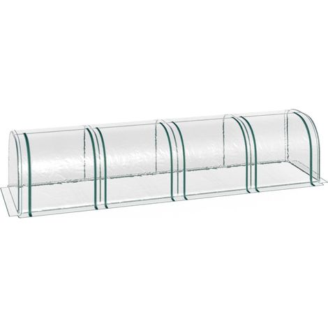 Foliengewächshaus Treibhaus Gewächshaus Mit Tür Frühbeet Pflanzenaufzucht Pflanzenhaus Folie Stahl Pvc Transparent 395 X 100 X 80 Cm