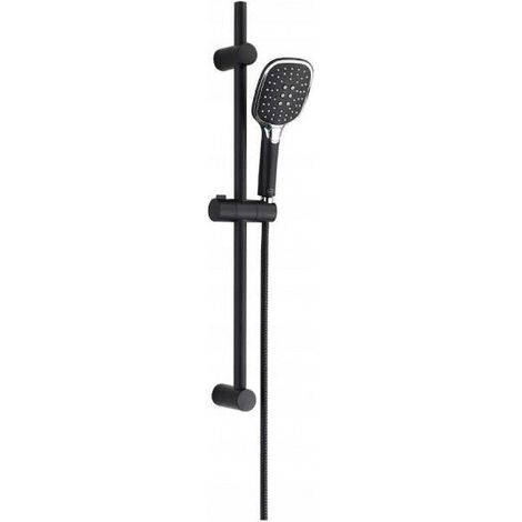 Ensemble de douche Zorita noir sur tringle (1/3)