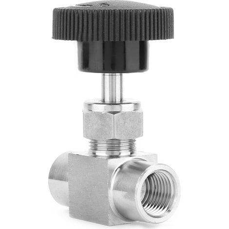 Vanne à Pointeau Droit, Filetage Femelle BSPP en Acier Inoxydable 304, Vanne de Commande à Aiguille Haute Pression, Vanne à Bille Droite pour le Contrôle de la Transmission de (B) (1/5)
