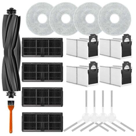 18 pièces détachées pour aspirateur Dreame L10S Ultra Gen 2 : brosse principale, filtre HEPA, lingette et sac à poussière.