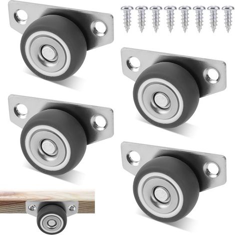 Juego de 4 miniruedas laterales,Ruedas pequeñas de goma de 3 cm,Capacidad de carga de 63 kg