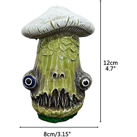 Champignon d'Halloween aux yeux effrayants - Statue de jardin en résine - Décoration pour terrasse et jardin (1/5)