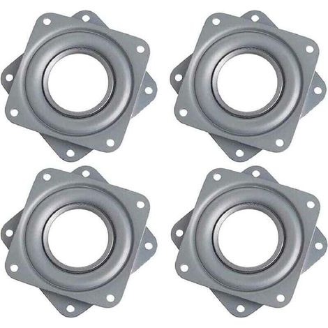 Plateau Tournant Carré 4 Pouces, XU, 360 Degrés, Rotatif à Roulement Billes, Métal Galvanisé, Plaque Pivotante Silencieuse, Flexibilité Optimale pour Présentoirs, Moniteur Ordinateur et Taboure - KZQ