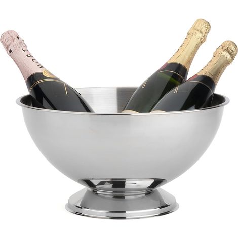 Leopold Ciotola per champagne Vienna Classic II, acciaio inossidabile, diametro 35 x 19 cm, 304, argento, 1 pezzo (confezione da 1), classica (1/2)