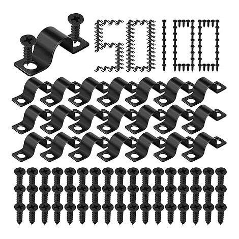 50 Pièces Fixation Grillage Rigide sur Mur Fixation Grillage Rigide sur Poteau 10mm - Matériau en Acier au Carbone Utilisables Pour Fixer des Tuyaux des Câbles et La Reconstruction de Lignes (1/5)
