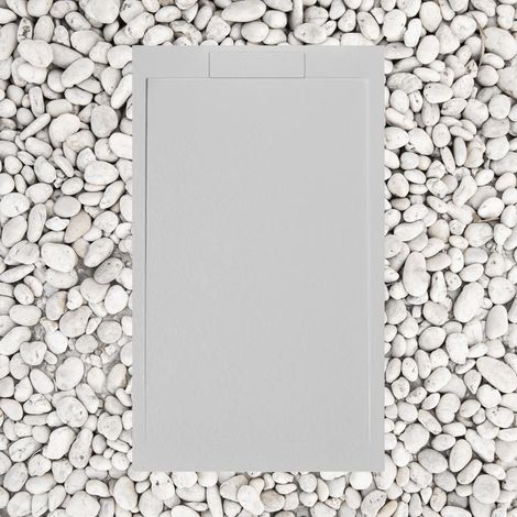 PIATTO DOCCIA 135x90 cm GRIGIO PERLA Vulcano Line SLIM In Resina e Polvere Di Marmo Con Griglia Laterale IN MARMORESINA - FRASCIO