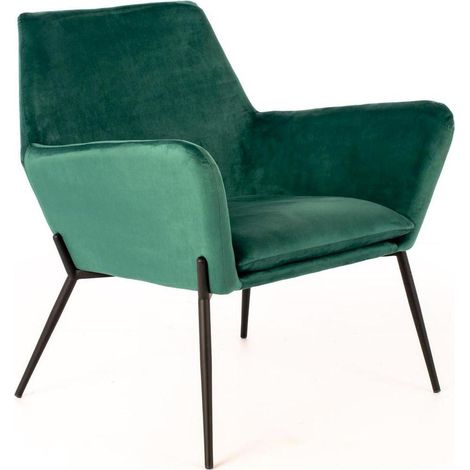 Poltrona Imbottita 54x71,5x70 cm in Velluto Verde (1/5)