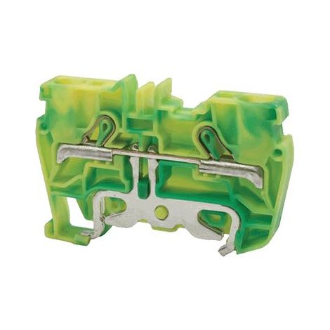 Borne de jonction à ressort 4mm² - pas 6mm - vert/jaune (terre) - type PushFit - IMO (1/2)