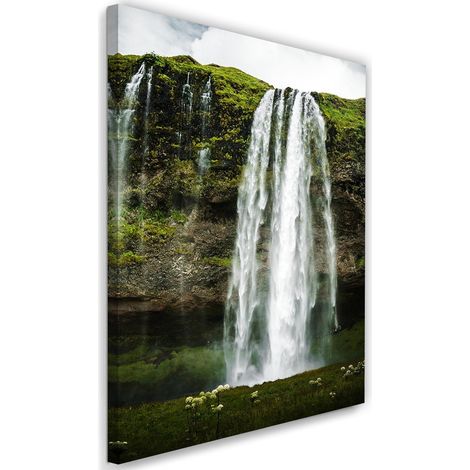 Tableau sur toile Cascade Forêt Nature Montagne 40x60 (1/5)