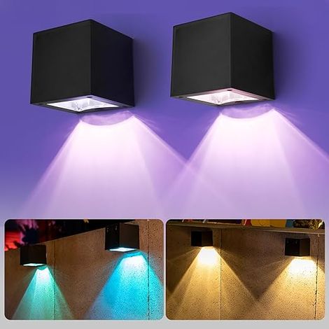 Solar Wall Light Solar Lights Outdoor Garden 2 Modes Solar Fence Lights Wall Patio Garden Fences (1/5)