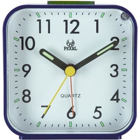 (bleu)Réveil Veilleuse et Snooze / Ascendant Alarme sonore / Simple à régler Horloges, alimenté par batterie, petit (1/4)