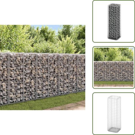 Panier de gabion avec couvercle Fil galvanisé 100x30x30 cm - Mur De Soutènement - Clôture Métallique - Gabion Argent - Décoration Jardin - Aménagement Extérieur (1/5)