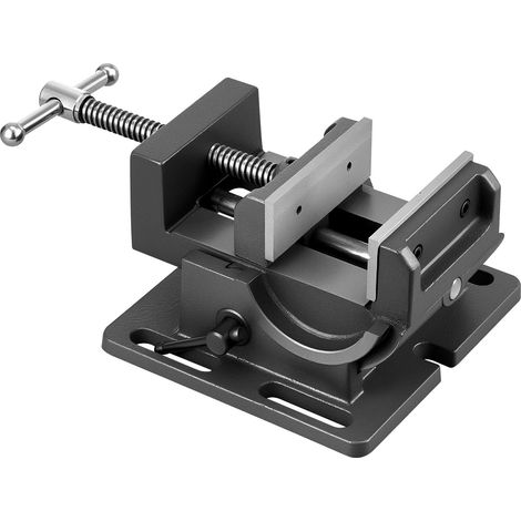 Mophorn Morsa per Trapano a Colonna Inclinabile, Larghezza Ganasce 107,9 mm, Morsa da Banco Regolabile da 0 a 90°, Struttura Robusta in Ghisa, Ideale per Lavorazione del Legno, Colore Nero