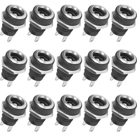 15 Stück Power Jack Buchse Steckverbinder 2 Pins 5.5 X 2.1 Mm Hohlstecker Buchse Dc Einbaubuchse Dc Steckverbinder (1/5)