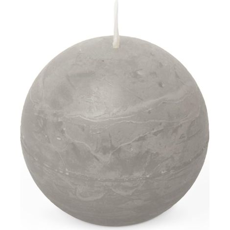 Bougie Boule Rustique 80 mm 24h - gris clair (1/4)