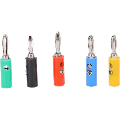 10 Sets 4mm Bananenstecker, professionelle vernickelte Messing-Bananenstecker für elektronische Instrumente