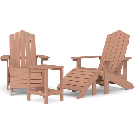 Maison Exclusive - Adirondack-Gartenstühle mit Hocker & Tisch HDP (1/5)