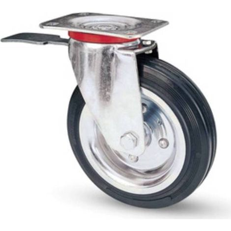 RUOTA INDUSTRIALE D  80 MM GOMMA 80BIS PIASTRA GIR FRE