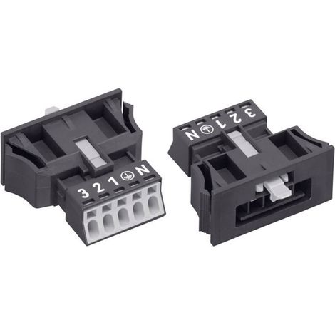 WAGO 890-715 Connettore di alimentazione WINSTA MINI Spina dritta Tot poli: 4 + PE 16 A Nero 1 pz. (1/2)