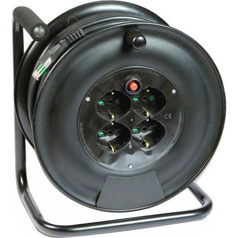 Avvolgicavo civile elettrico onda 4 prese linea garanti - Specifiche: - Ø mm.260 - cavo mt.25 H05VV-F sezione  3G1,5