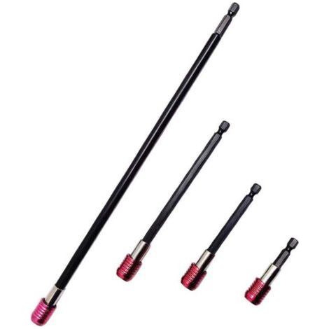 Drill Bit Extension Kit, 4 Piece Magnetic Drill Chuck Set, 1/4 Inch Quick Release Hex Chuck, Fits Impact Drivers, Socket Wrenches and Pliers. (1/4)