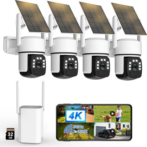 4K Camera Surveillance WiFi Exterieure sans Fil, Home Station/Camera Solaire,360° PTZ Sécurité à Domicile,Vision Vocturne,Alarme,Audio Bidirectionnel,2.4/5G WiFi,Suivi Automatique,8MP HD (1/5)