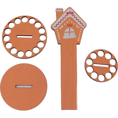 Wooden Christmas Money Holder Desktop Ornaments Multiple Holes Double Layer Cash Holders for Decorations Type F