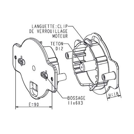 Support Moteur Volet Roulant Delta Dore Rollia - 20Nm - ZF