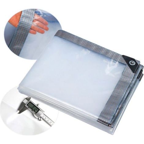 Waterproof 2x2m Clear Tarp - For garden, plants, or awning. Dust-proof and weather-resistant.