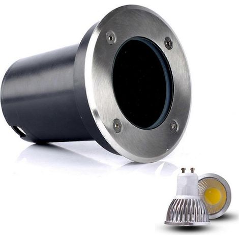 GU10-LED-Einbauleuchte für den Außenbereich, Landschaftsstrahler, Wegbeleuchtung, kompatibel mit GU10-Fassung, runde Form (1/5)