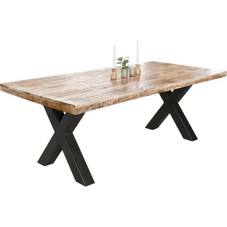 Esstisch LODEN – Massives lackiertes Mangoholz – 200 cm – Industriestil