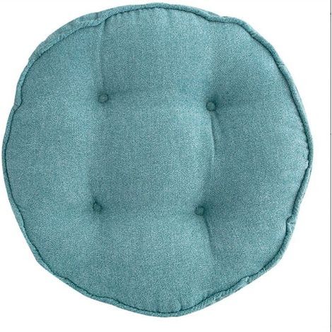 Coussins de chaise ronds 45 cm épais et confortables, couleur unie bleu, pour chaises de cuisine, salle à manger et bureau, lot de 1, dimensions 45 x 45 cm (1/5)