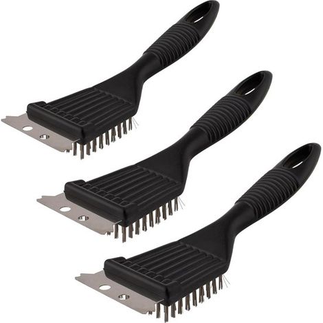 Juego de 3 cepillos para barbacoa para una limpieza a fondo de parrillas y barbacoas (1/5)
