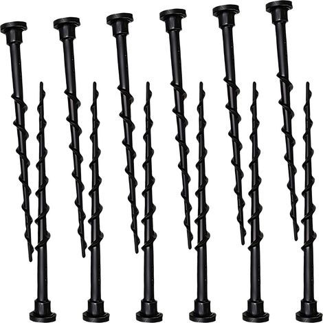 Lot de 12 vis de terre pour robot tondeuse, 13,7 cm, station de charge, vis de sol, outils de jardin, accessoires pour tondeuse à gazon, noir (1/5)