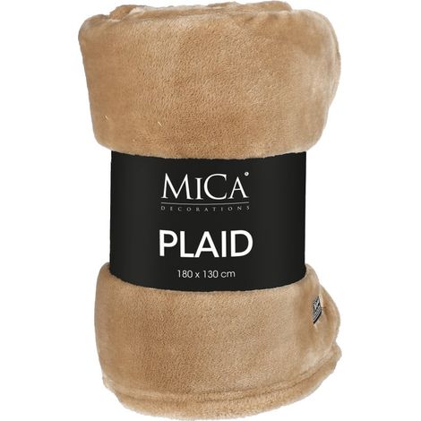 Mica Decorations Fleecedecke Famke 130 x 180 cm hellbraun Schlafzimmertextilien (1/3)