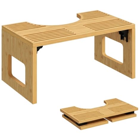 Tabouret de toilettes pliable en bambou, tabouret de salle de bains, tabouret antidérapant pour adultes, pour la maison, chêne (1/5)