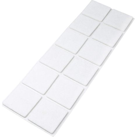 Adsamm® / 12 x feltrini autoadesivi/Bianco / 40x40 mm/Quadrato/piedini per mobili in feltro da 3.5 mm di spessore/pad protettivi per arredi (1/5)