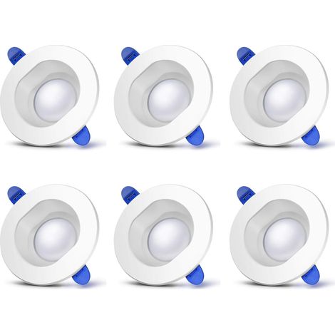 Lot de 6 Spots LED Encastrables 230V - 7W 500lm 4000K Blanc Neutre IP44 - pour Salle de Bain, Salon, Chambre, Cuisine, Bureau, Couloir (1/5)