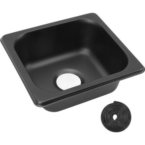 évier de camping-car en acier inoxydable 175, 160, 70mm, 304, barre plaquée noire, pour bateau, caravane, camping-car (1/5)