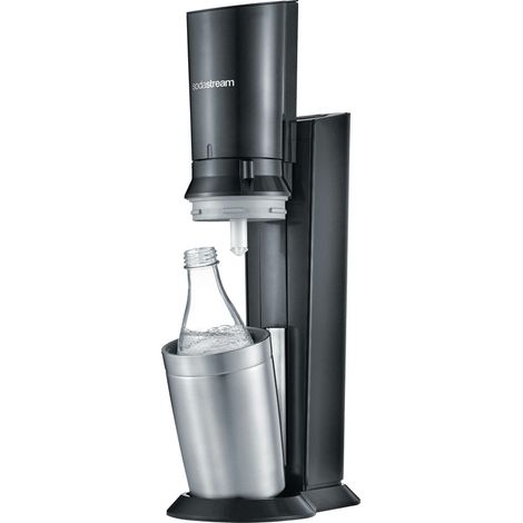 [GEBRAUCHT] Sodastream Wassersprudler Crystal 3.0 Titan Schwarz Edelstahl Glaskaraffe 615621 B-Ware