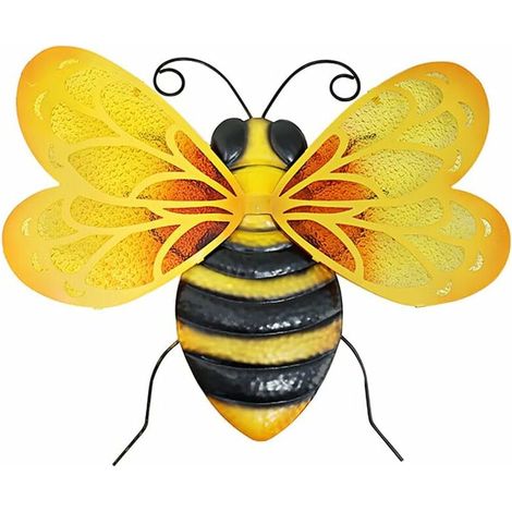 royaluxe - 21x19.5 cm grande abeille en métal décoration murale intérieur suspendu verre décor abeille décor extérieur salon chambre (1/5)