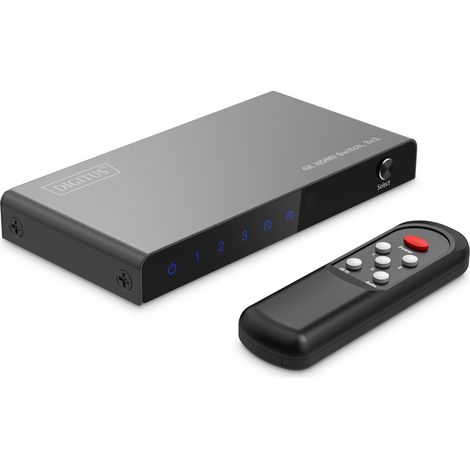 DIGITUS DS-55331 HDMI Switcher 3x1-3 Inputs 1 Output - UHD 4K/60 Hz HDTV : 3840 x 2160p - HDCP 2.2 & HDMI 2.0 - HDR, CEC, Deep Colour, DTS, Dolby Digital, LPCM - pour TV, Moniteur, PS5, PS4, Xbox (1/4)