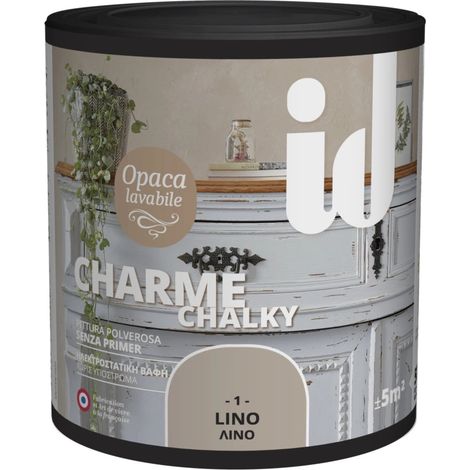 ID VERNICE OPACA E LAVABILE SENZA PRIMERCHARME COLORE LINO - 0.5 LT (1/2)