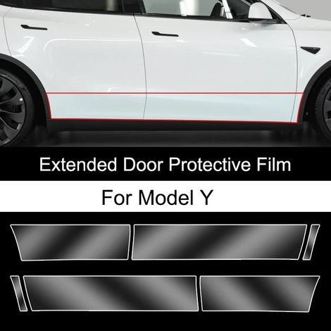 (Pour Model Y Extended) Convient aux Tesla Model 3/Y 2017-2025. Film protecteur invisible en TPU pour portes avant et arrière. Convient également au Model Y Juniper. (1/4)