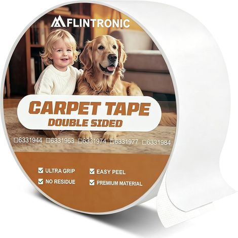 Double-Sided Carpet Tape, 50mm x 10m, Non-Slip and Extra Strong Adhesive, Firm Carpet Fixing, Residue-Free, for Large Areas of Carpet, Parquet, and Concrete (1/5)